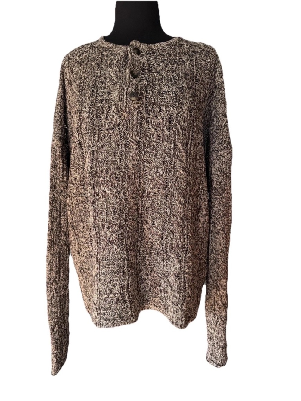 Joseph Abboud Boxy Cable Knit Linen Silk Blend Sweater Size M Made In Italy VTG